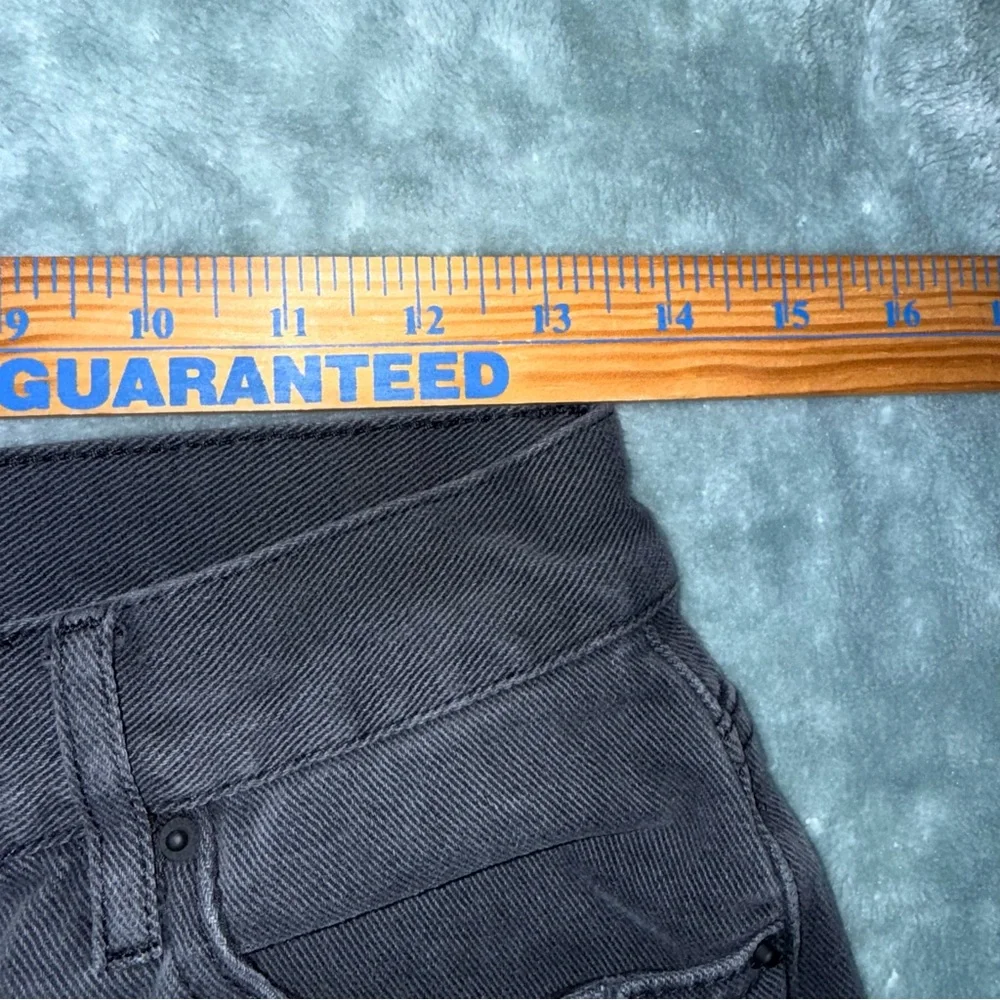 PacSun High Rise Straight Button Fly Black Distressed Raw Hem Jeans Size‎ 27
